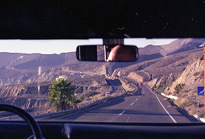 Driving into Mexico on a divided toll road to San Miguel de Allende