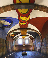 The unfinished and recently restored murals by David Alfaro Siqueiros in Bellas Artes art school, San Miguel de Allende.