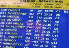 Mexican Airport Departure Screen