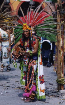 Mexican conchero dancer at parroquia church, San Miguel de Allende