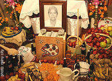 A Mexican Day of the Dead ofrenda, or altar