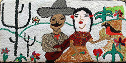 Hooked rug, Oralia Crisantos, Agustin Gonzalez, Mexico