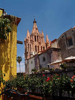 Terrace view at La Posadita restaurant, San Miguel de Allende
