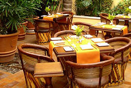 The patio dining area at Andanza at Casa de Sierra Nevada, San Miguel de Allende